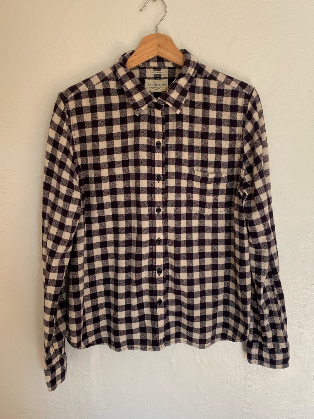 Cotton Gingham Check Button Up Shirt
